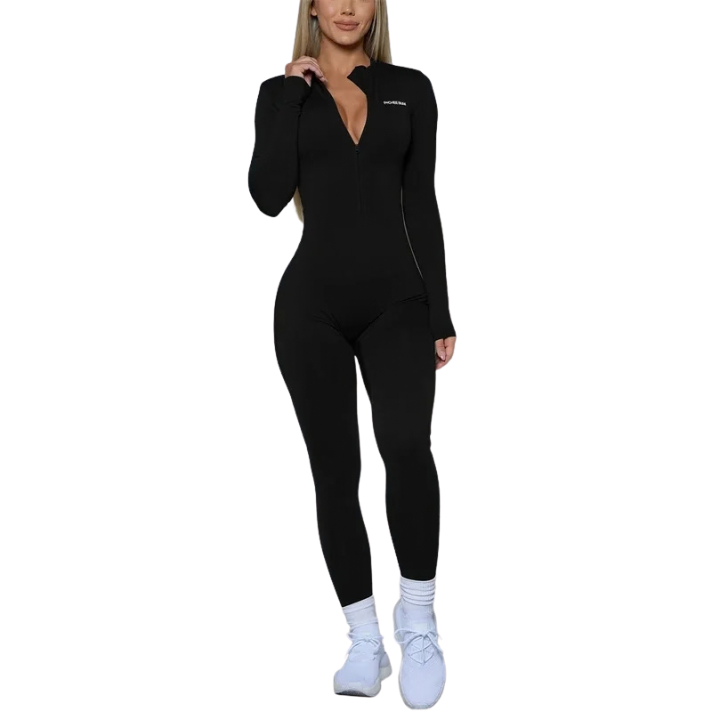 Long Sleeve Zipper Jumpsuit