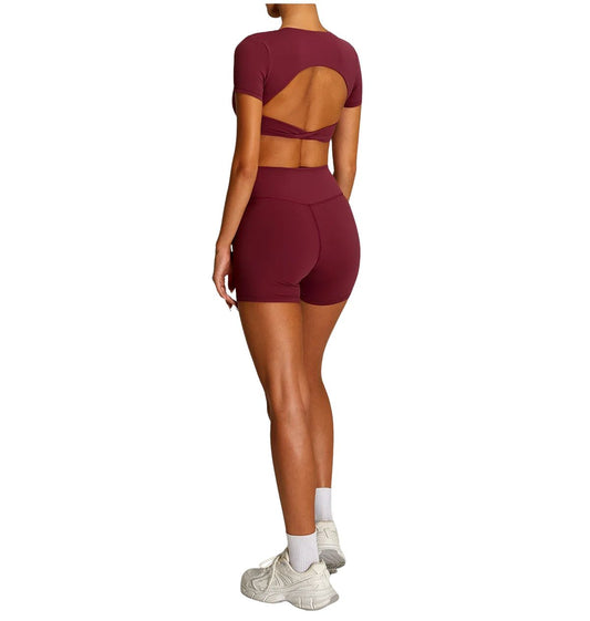Open back Top/ Shorts Set