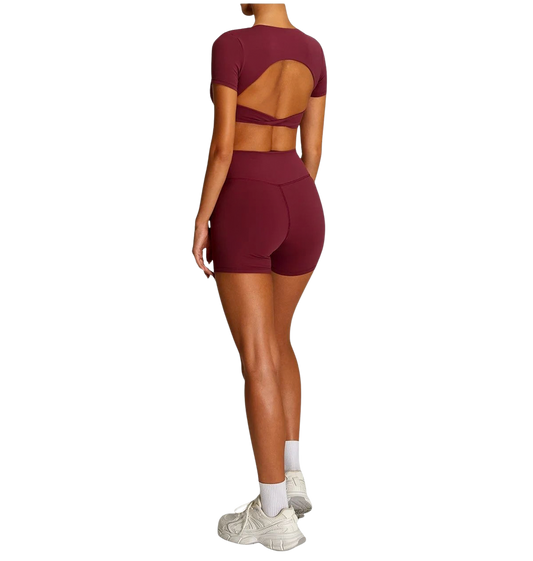 Open back Top/ Shorts Set