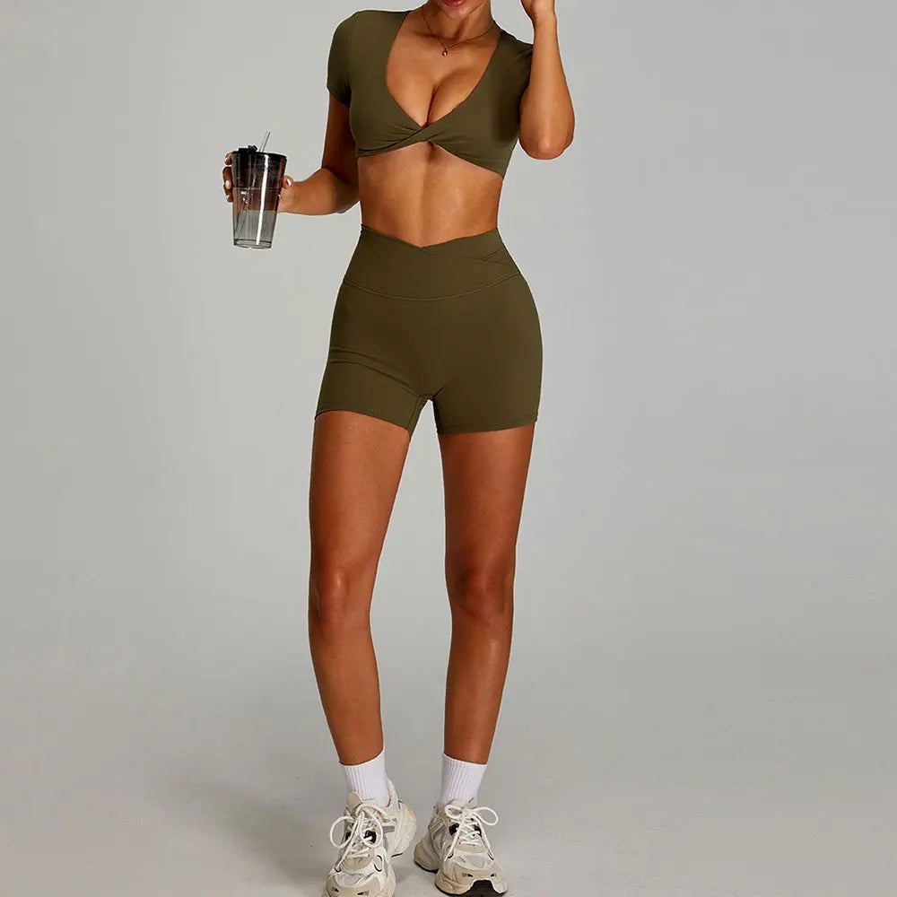 Open back Top/ Shorts Set