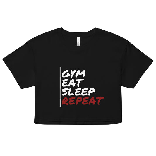 Women’s crop top/Gym eat sleep